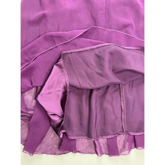 VTG Y2K Jessica McClintock Empire Dress 12 Plum Halter Chiffon Prom Bridesmaid - Picture 7 of 16